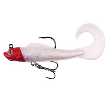 Imagem de ZZTWER 1 iscas de pesca para nadar, cauda, iscas macias de 85 mm, 8,5 g, isca de silicone artificial para robalo, colher de carpa, equipamento de pesca