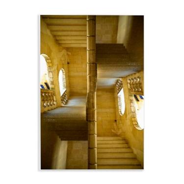 Imagem de Stupell Industries Design de arte de placa de parede de arquitetura de escadas surrealista por Robin Vandenabeele, 48 x 33 cm