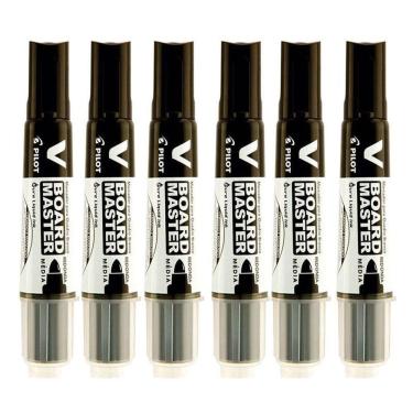 Imagem de Pincel Para Quadro Branco Recarregável Board Master Preto 6 Unidades - Pilot