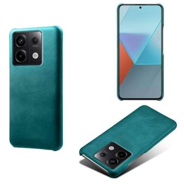 Imagem de Capa para Xiaomi POCO M6 Pro 4G,Proteção contra quedas,Casca de volta de cor sólida simples,Design de couro de imitação de plástico-Green