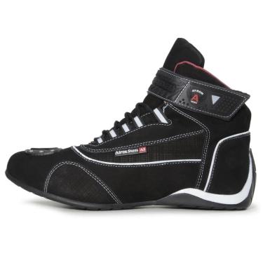 Imagem de Bota Motociclista Masculina Couro Refletivo Cano Alto