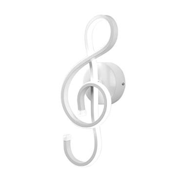 Imagem de Kawell Luminária de parede LED interna de 22 W moderna lâmpada de parede LED criativa lâmpada de parede com símbolo de música LED decoração artística para quarto sala de estar café lounge escadas