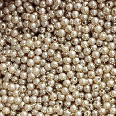 Imagem de PÉROLA DE ABS LISA Nº 04 20G PEROLA 4MM - IMPORTAÇÃO, Bege claro
