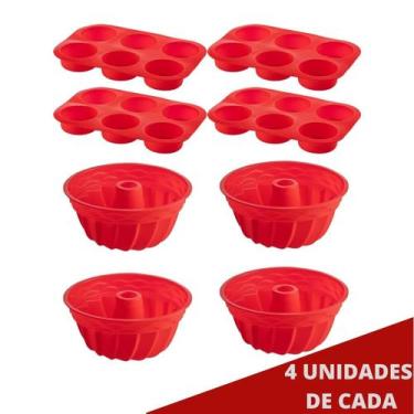 Imagem de 4 Jogo Formas Silicone Espiral 23,5cm e 6 Cupcake Sortida - QUALITY HO