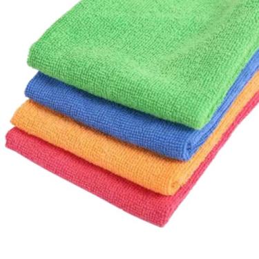 Imagem de 4 Toalha Microfibra Multiuso Limpa Seca Pia Banheiro Cozinha 40x40 cm 