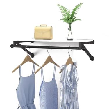 Imagem de Prateleira multiuso para pendurar com haste de metal para exibição de roupas para lavanderias e lojas de roupas