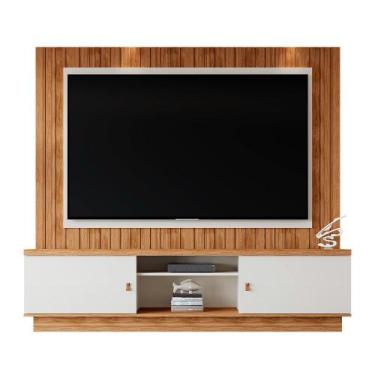 Imagem de Estante Mobler Santos para TV até 70 Polegadas, OFF WHITE/AMENDOA, S/V