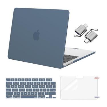 Imagem de Capa MOSISO compatível com MacBook Air de 13,6 polegadas, aço azul