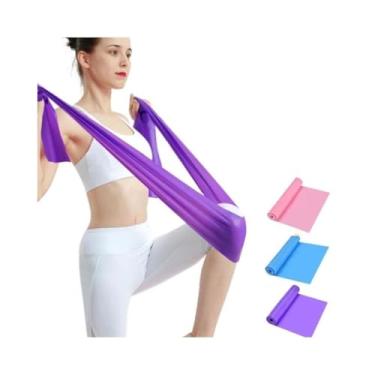 Imagem de Faixa Elástica Fisioterapia Yoga Alongamento Pilates Exercícios Cores Sortidas Envio Conforme A Disponibilidade