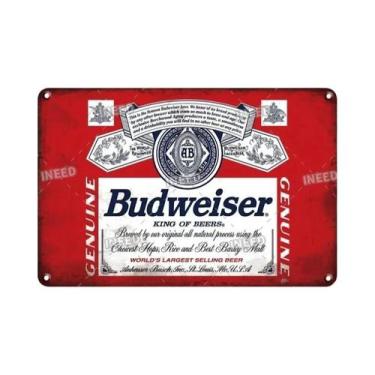 Imagem de Placa De Parede De Metal Vintage Com Logotipo Da Budweiser, Para Decor