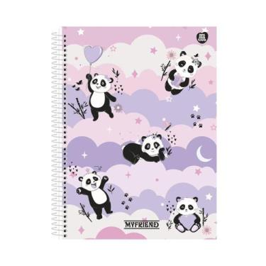 Imagem de Caderno Pandinha My Friend Escolar Capa Dura 80Fs Nuvem - Animativa
