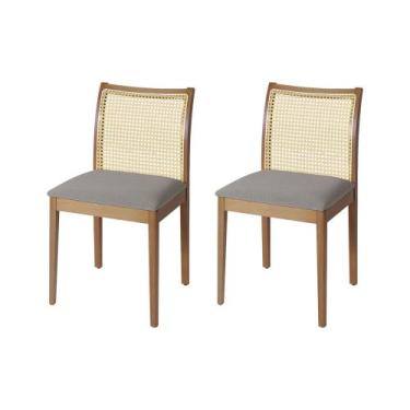 Imagem de Jogo 2 Cadeiras de Jantar Juliana Jequitibá Natural em Madeira Maciça 