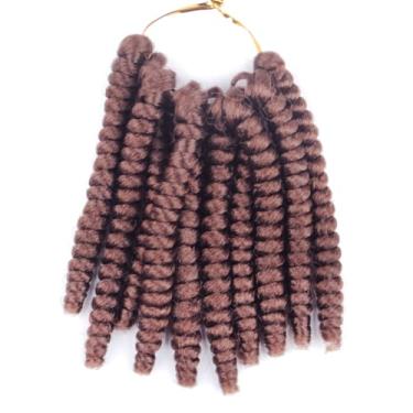 Imagem de Haolocs 3 pacotes Saniay Curl crochê tranças curtas de crochê trançado, espiral saltitante, cachos torcidos jamaicanos, extensões de cabelo torcidas jamaicanas, 20 fios/pacote (30, 15,2 x 50,8 cm)