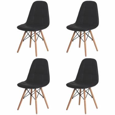 Imagem de Kit 4 Cadeiras Charles Eames Eiffel Botone Preta Preto