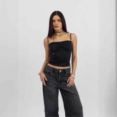 Imagem de Top Tube Drapeado- Preto - Martina Oficial, P