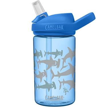 Imagem de CamelBak Eddy+ Garrafa de água infantil de 396 g com Tritan Renew – Parte superior de palha, à prova de vazamento quando fechada, Hammerheads