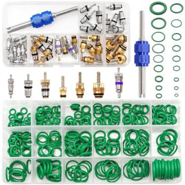 Imagem de Taiss Kit de reparo A/C para carro 270 peças kit de vedações de anel de vedação + 40 peças de núcleo de válvula A/C sortido com ferramenta removedora, núcleos de haste de válvula de pneu de refrigeração R12 R134a, anel de vedação de compressor de ar condicionado para carro
