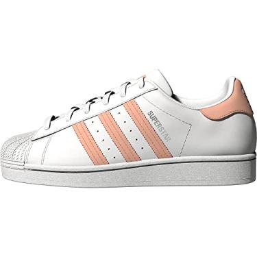 Imagem de adidas Originals Tênis de skate Baby Superstar, branco/coral/branco, 38 unissex, Branco/Haze Coral/Branco, 17