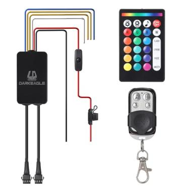 Imagem de LD DARKEAGLE Controle de substituição com sinal de seta de freio, funções inteligentes de economia de energia, controle remoto APP/RF, caixa de controle de 4 pinos com interruptor 5A fusível para