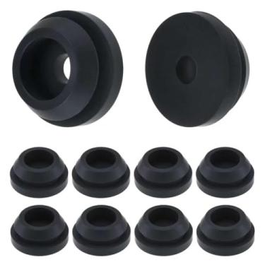 Imagem de Aifeier ET 10 peças de ilhós para fogão RV, kit de ilhós de tampa de gás de borracha preta para fogão MagicChef e para grelhas de fogão a lenha, reduz efetivamente arranhões