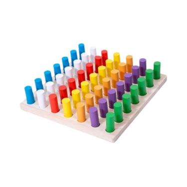 Imagem de Esquirla Brinquedo educacional de madeira para dedos, jogo de tabuleiro para classificação de cores, brinquedos educativos de inteligência para crianças, Style a