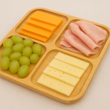 Imagem de Petisqueira Premium Quadrada Bambu 20cm, Petisco, Grãos Secos, Frios