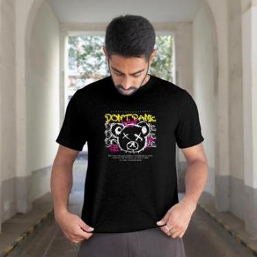 Imagem de Camiseta Masculina Manga Curta Estampada Panic Malha Algodão Leve e Ajustável do P ao G1-Masculino