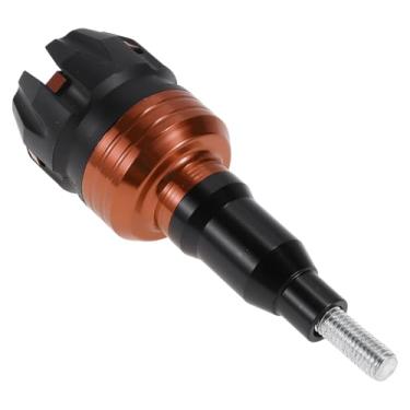 Imagem de Partuto Moldura deslizante de motocicleta de 12 mm, liga de alumínio, proteção de carenagem de roda de plástico, protetor de almofada de colisão 50 mm 117 mm com parafuso laranja 1 conjunto