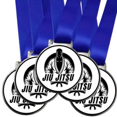 Imagem de Kit 5 Medalhas Para Competição De Jiu Jitsu para Premiação 35mm Com Fi
