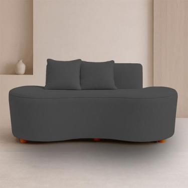 Imagem de Sofá Orgânico 2 Lugares Curvo Feijão Design Escultural Bouclé Premium 