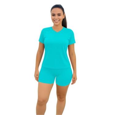 Imagem de Camiseta Feminina Manga Curta Dryfit Fitness Academia - Roger, M, Azul