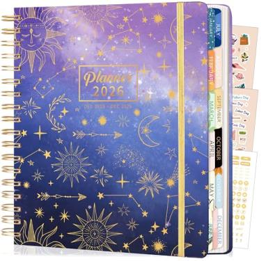 Imagem de CAGIE Agenda 2026 semanal e mensal - dezembro de 2025-dezembro de 2026 com abas de 13 meses, agendas de calendário de capa dura encadernadas em espiral para mulheres, agenda anual com adesivos, 21 x