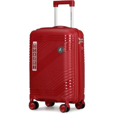 Imagem de Mala de Bordo Avião 10kg Polipropileno Resistente Rodinhas Duplas 360° Rígido Rugoso Anti Arranhão e Ziper Duplo Antifurto Cadeado com Senha (Vermelho)
