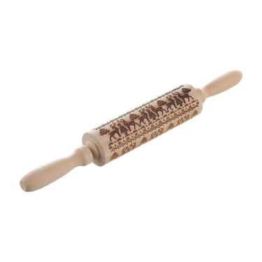 Imagem de ＫＬＫＣＭＳ Rolo de massa de madeira em, decoração de cozinha, faça você mesmo, carimbos de biscoito em 3D, rolo de massa de Natal para panquecas, Luli