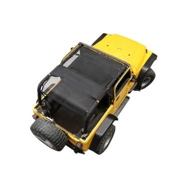 Imagem de JeCar Cobertura superior de biquíni de poliéster durável de malha oferece proteção UV para Jeep Wrangler TJ 1997-2006, preto
