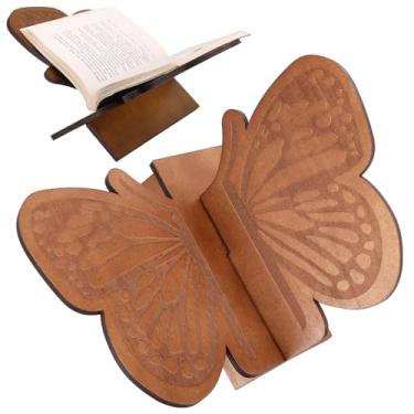 Imagem de AceOrbit Suporte de exibição de livros de borboleta, suporte de madeira ajustável, cavalete marrom para revistas, arte, Bíblia, Alcorão, livros didáticos