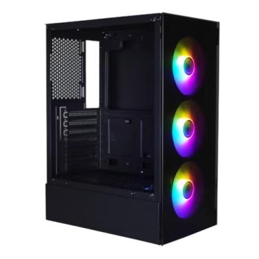 Imagem de BPC Gabinete Gamer ATX, Preto, 3 Ventiladores RGB, Painel Lateral em Vidro, Design Moderno para Computador