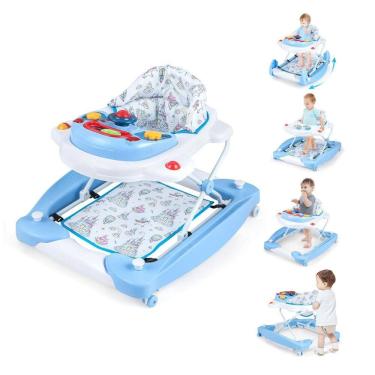 Imagem de 6 em 1 Baby Walker. Baby Walker com rodas. Altura ajustável. Música. Luzes. Modo de bal...