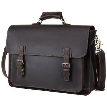 Imagem de Bolsa Maleta de Couro Unissex para Laptop, UBANT, Marrom