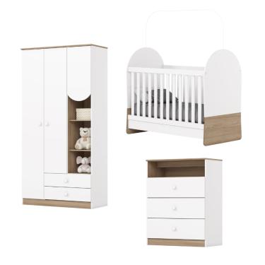 Imagem de Dormitório Infantil Completo Berço Mini Cama 3x1 Para Quarto Bebê Magia