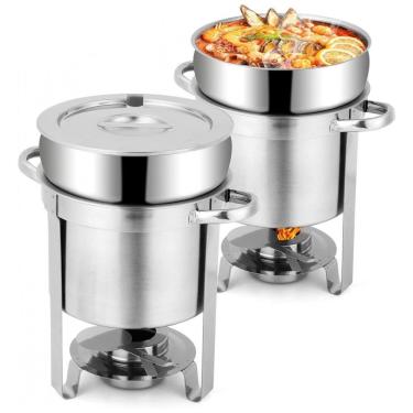 Imagem de Caldeirão de Sopa Rechaud 7 L Redondo em Aço Inoxidável 2 UN, Snowtaros