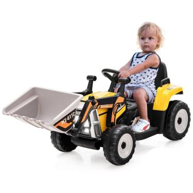 Imagem de Escavadeira Elétrico Infantil 1 Assento com Controle Remoto, Balde de Escavação Ajustável, Luzes LED, Música, Buzina e USB, 12V, Costzon