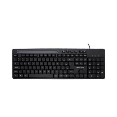 Imagem de Teclado Multilaser Multimidia Office, USB, com Apoio para Smartphone, Teclas Silenciosas, Preto - TC262