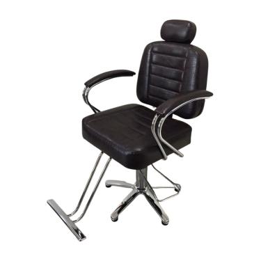 Imagem de Cadeira Barbeiro Cabelereiro Reclinável Salão Maquiagem Base Estrela Marrom Importway Iwcbrbe-002