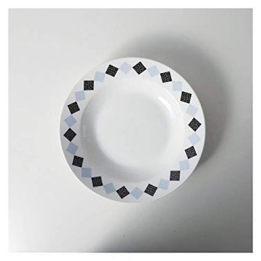 Imagem de Prato de serviço prato de cerâmica nórdica prato de prato doméstico prato criativo café da manhã prato ocidental prato de macarrão prato de sopa chapéu de palha pratos (cor: C)