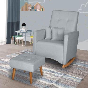 Imagem de Poltrona de amamentação balanço ana com puff bouclê - Ifa Deccor, Cinz