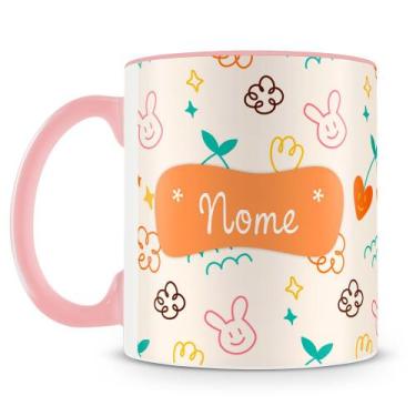 Imagem de Caneca Personalizada Kids Mod.2 com Foto e Nome - Porcelana Rosa - Amo