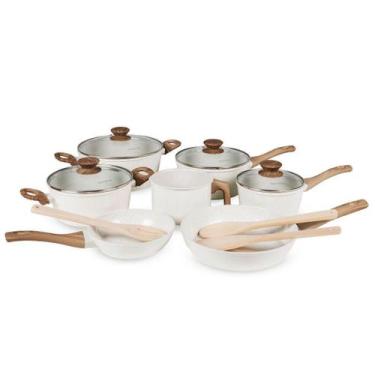 Imagem de Jogo De Panelas 10 Peças Antiaderente Vanilla Tripla Camada - Brinovar