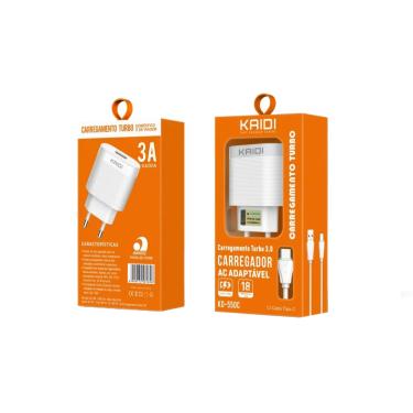 Imagem de Carregador Saída USB para Tipo-C QC 3.0 Kaidi KD-550C