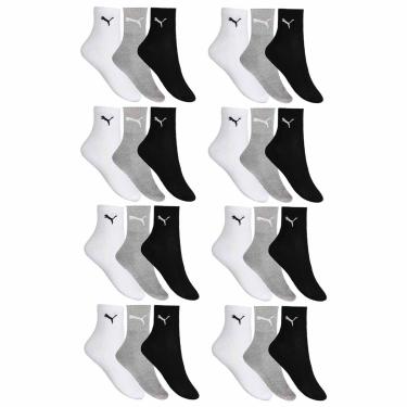 Imagem de Kit 24 Pares de Meia Puma Esportiva Cano Médio Masculino - Mescla